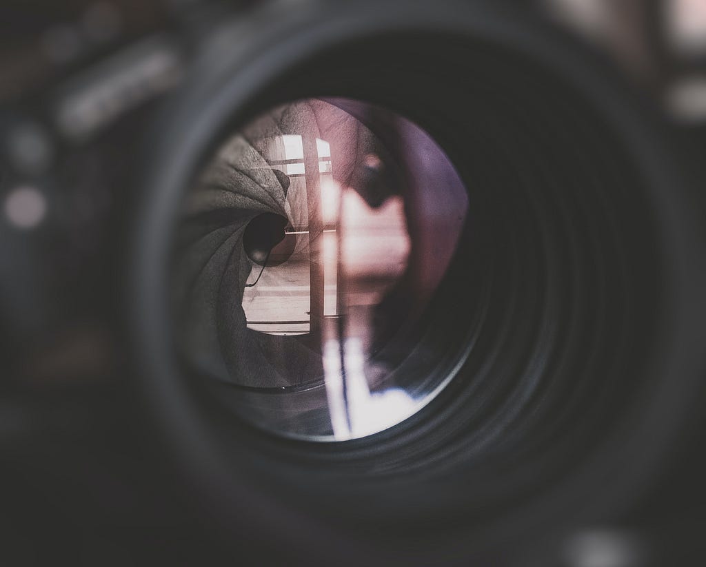 Abstract image seen through a camera lens