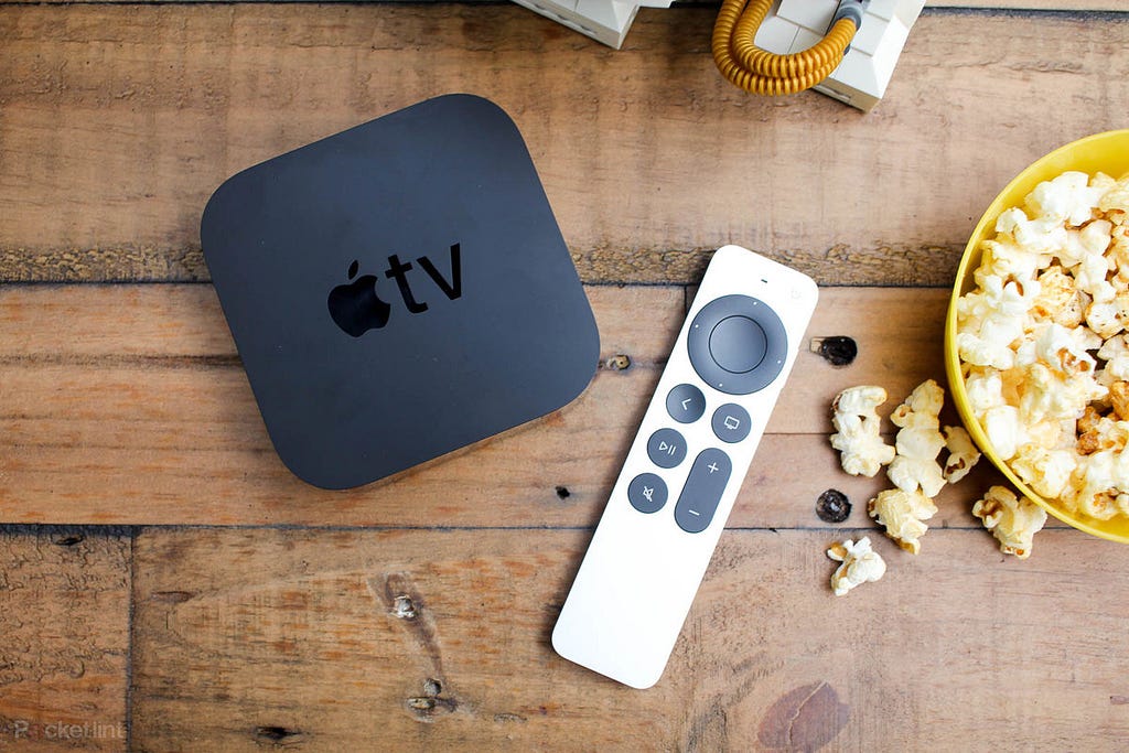 AppleTV+ 4K box and remote