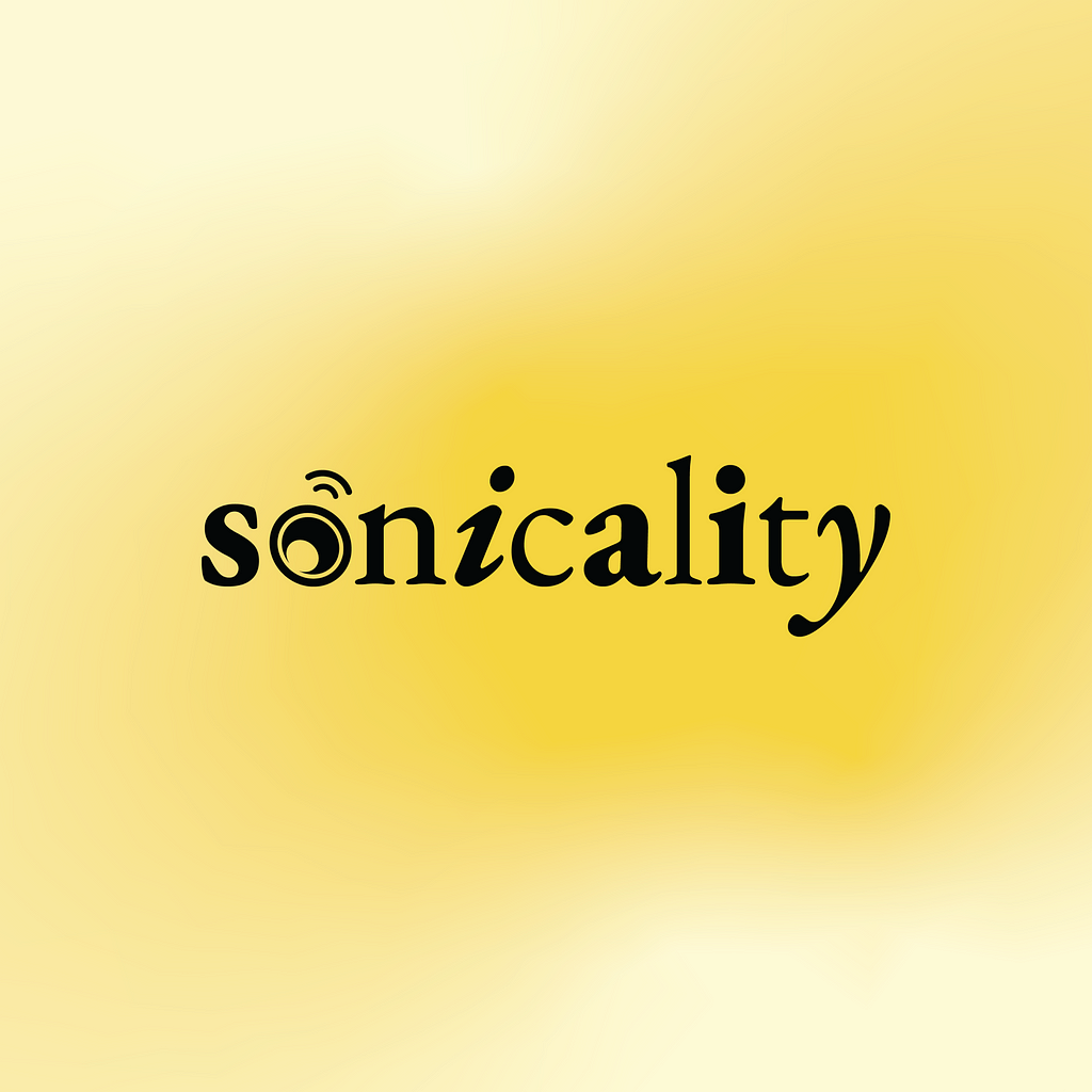 The word “Sonicality” on a yellow background
