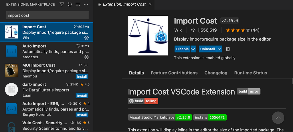 How to reduce bundle file (Js.) with Import Cost !