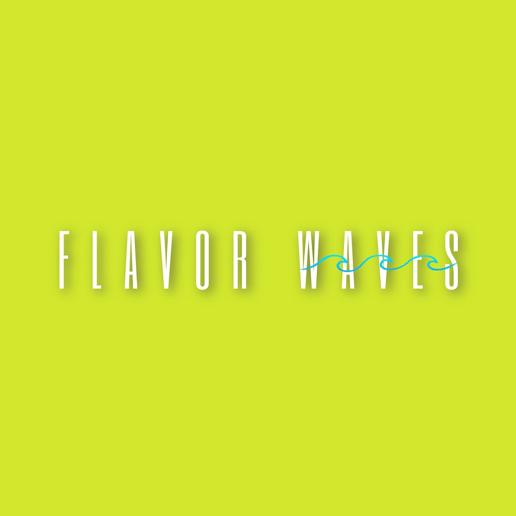 Flavor Waves Playlist logo (“FLAVOR WAVES” in neon with WAVES covered in thin blue waves)