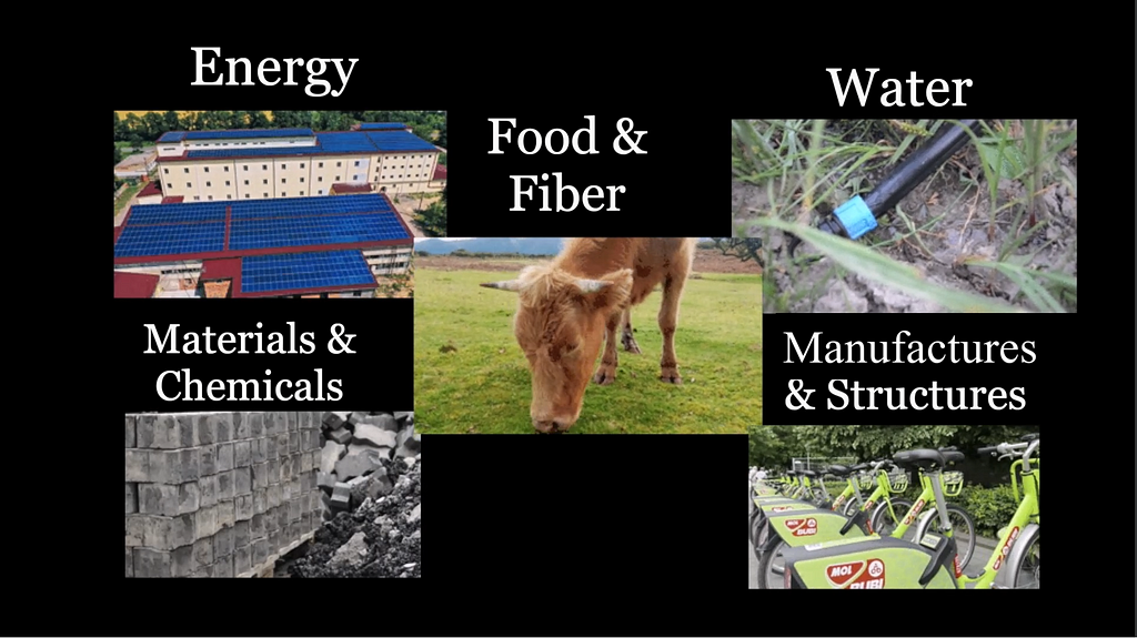things like energy, water, materials & chemicals, food & fiber and manufactures & structures that may be called the “Things-We-Use”