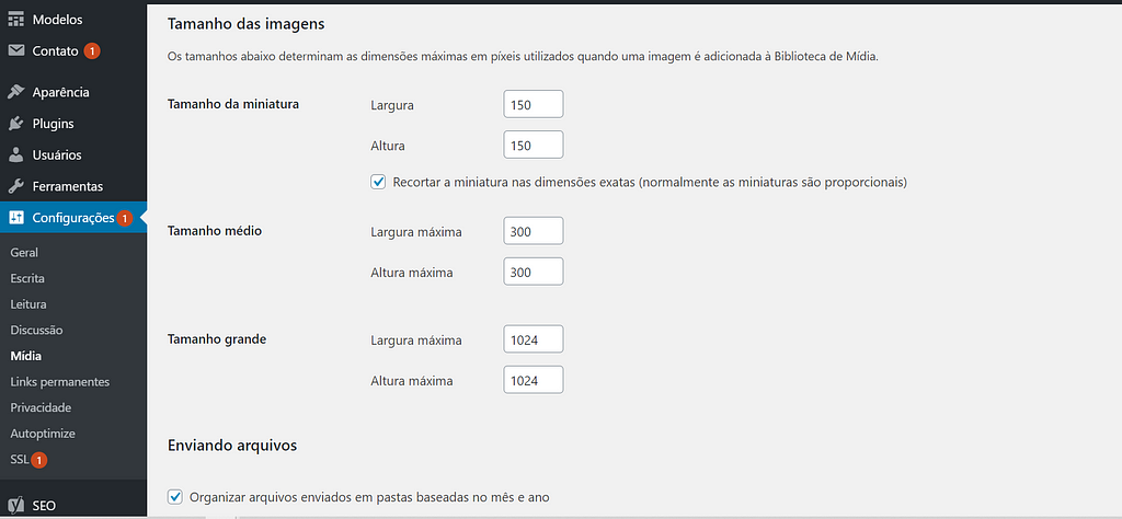 como editar as imagens no wordpress