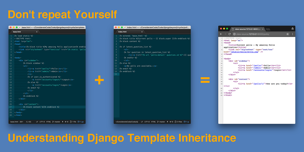 Inheritance example in django templates