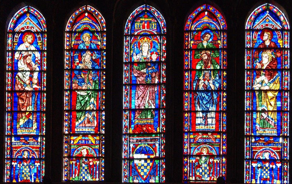 Glas-in-lood kathedraal Chartres, circa 1255