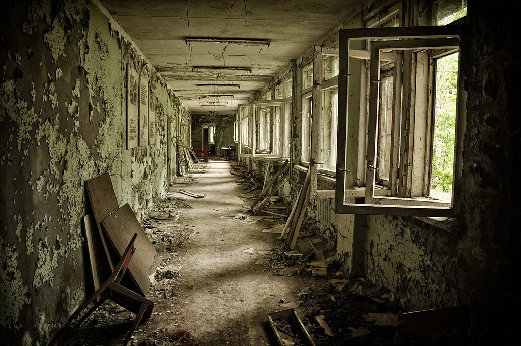 Abandoned Hallway at Pripyat Ghost Town — Photo by Денис Резник