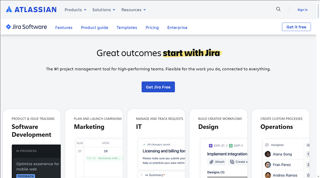Jira website