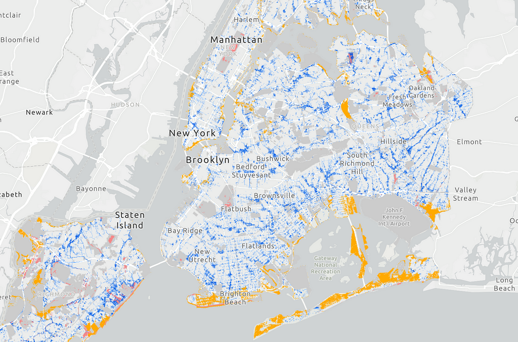 Map of NYC from the Stormwater Flood Maps