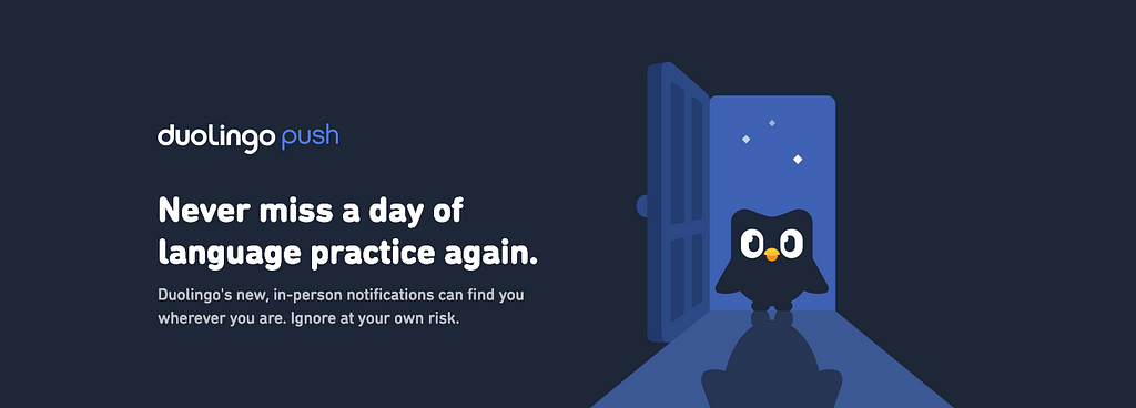Meme with Duo threatening users: never miss a day of practice with in-person notifications