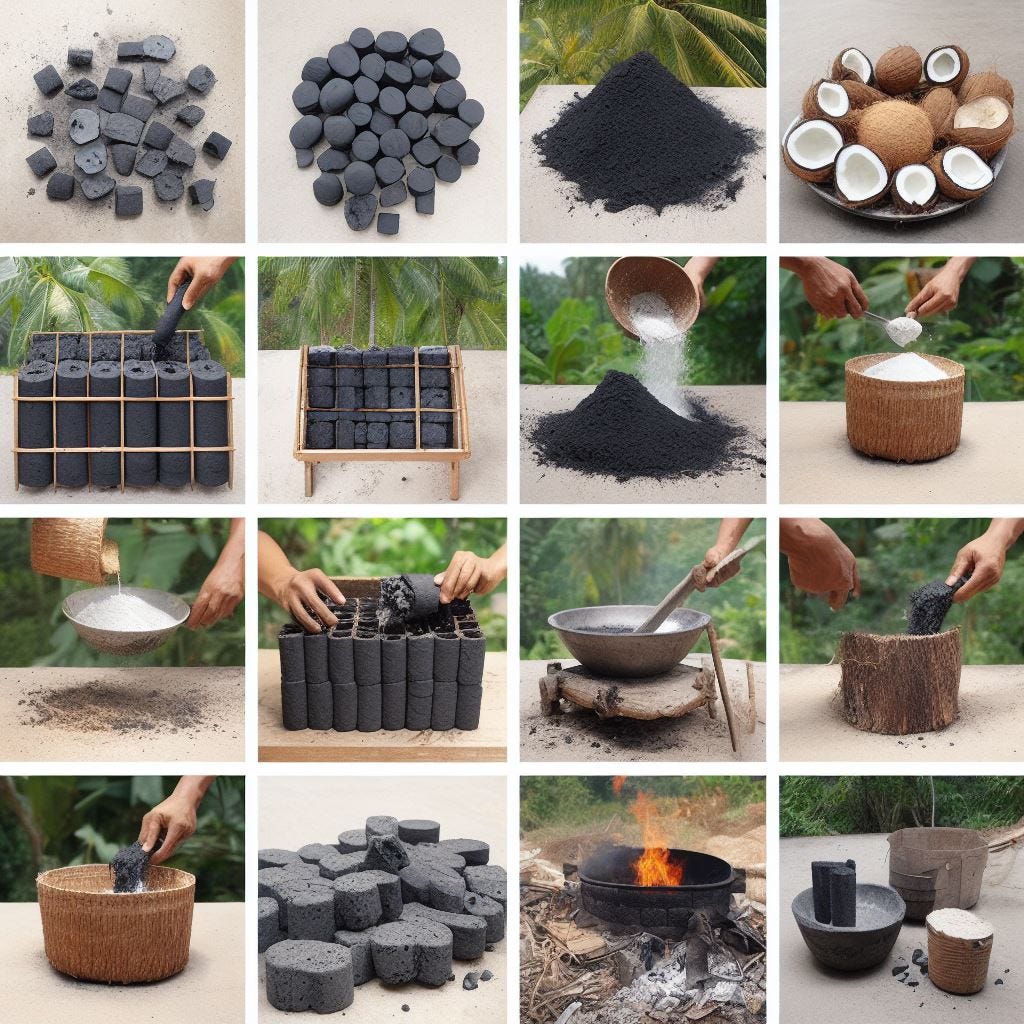 Captivating visuals of biomass being transformed into energy through the creation of briquettes.