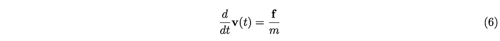 (d/dt)v(t)=f/m