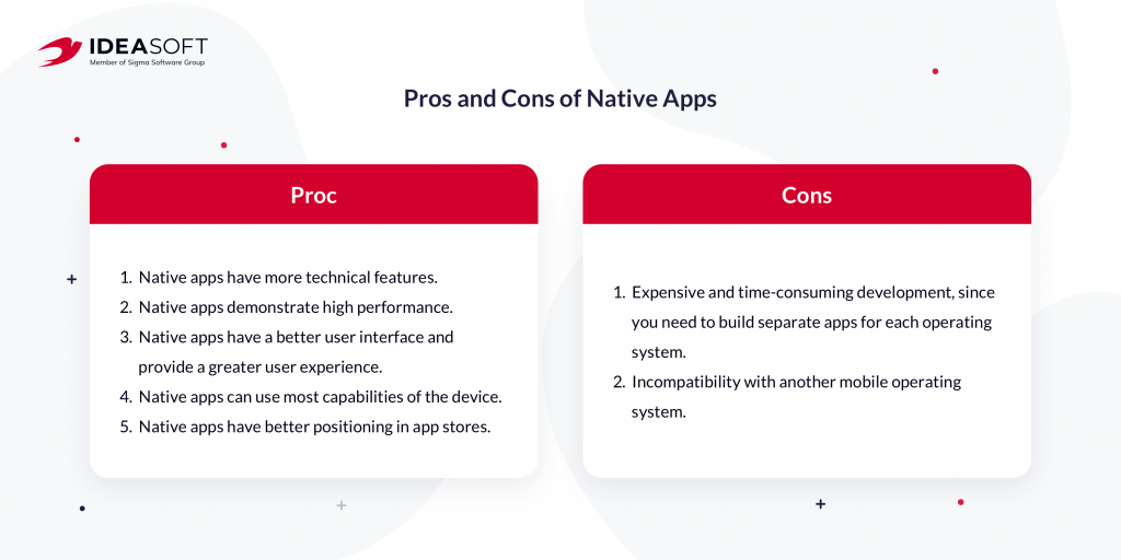 Pros and cons of native mobile apps