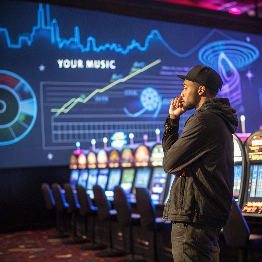 An independent artist looking frustrated by slow results.
