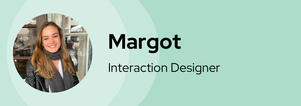 A banner graphic introducing Margot with her name, title, and headshot.