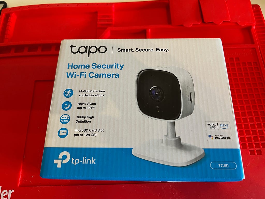 a photo of the tapo camera in its original packaging
