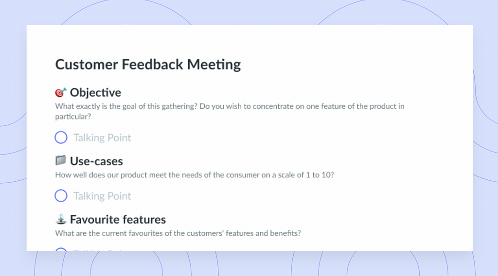 https://fellow.app/meeting-templates/customer-feedback-meeting-agenda-template/?from=80