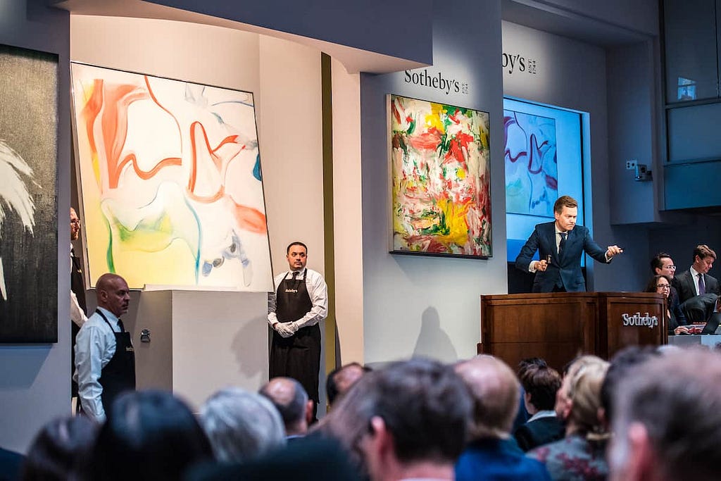 An abstract Painting being auctioned