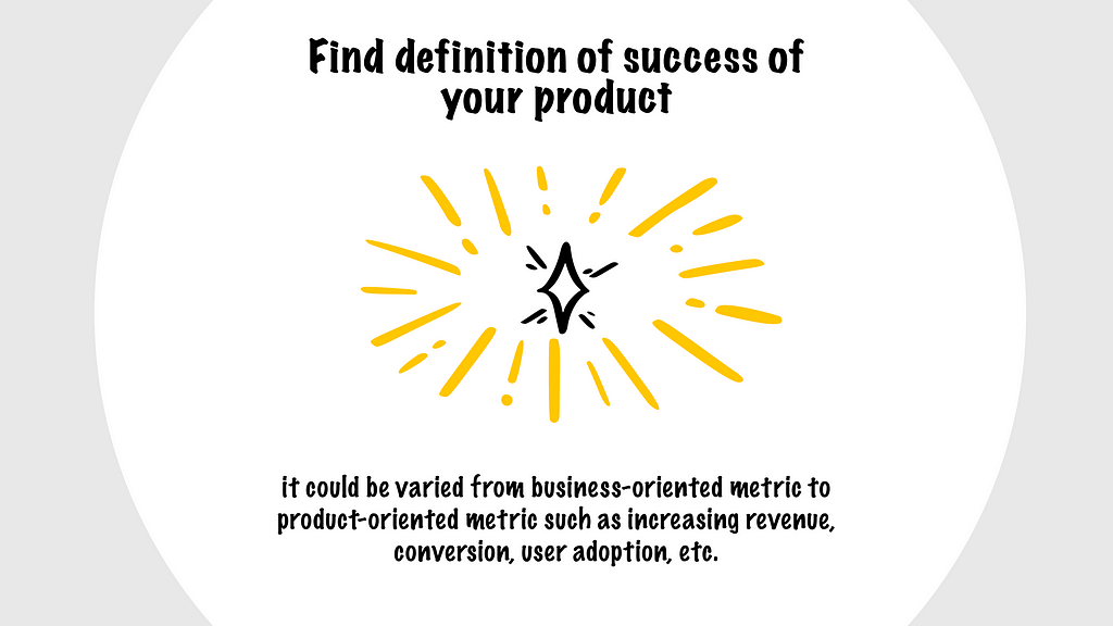 Search for your product/feature definition of success (image source:Koos in Figma community)