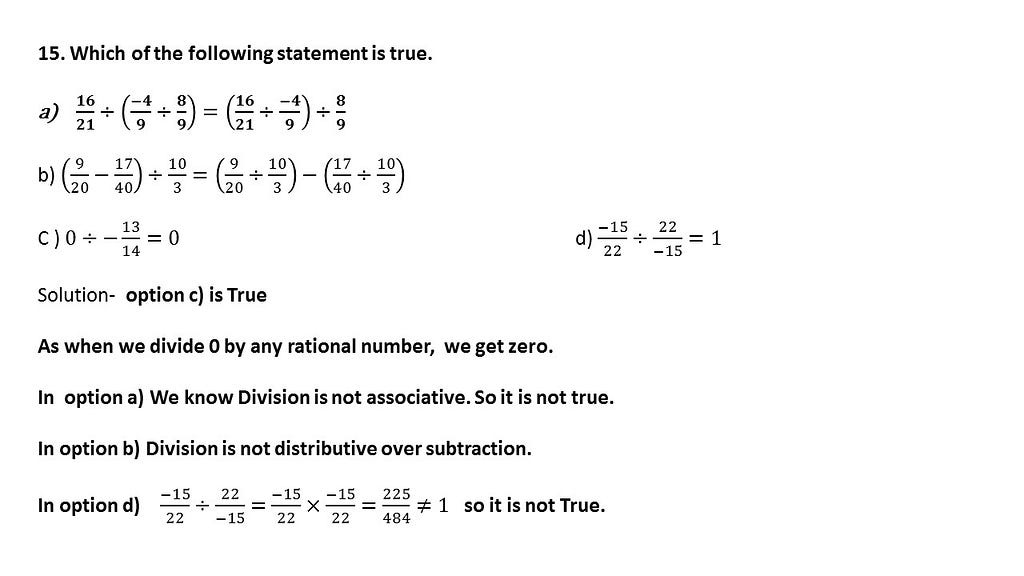 mcq on division of rational numbers question answers