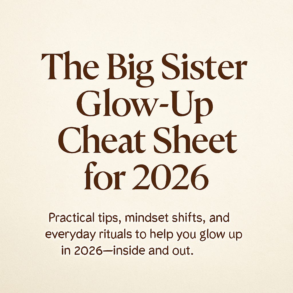 ✨ The Big Sister Glow-Up Cheat Sheet for 2026✨