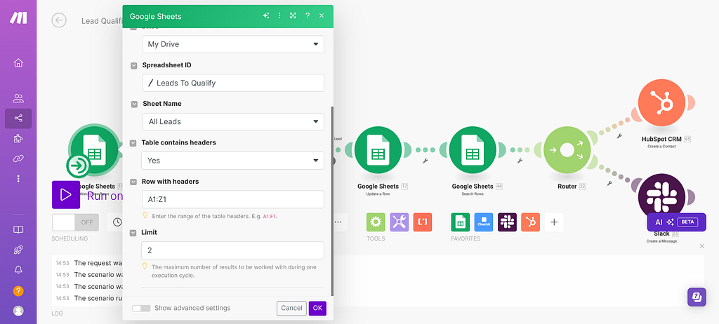 Google Sheets Setup