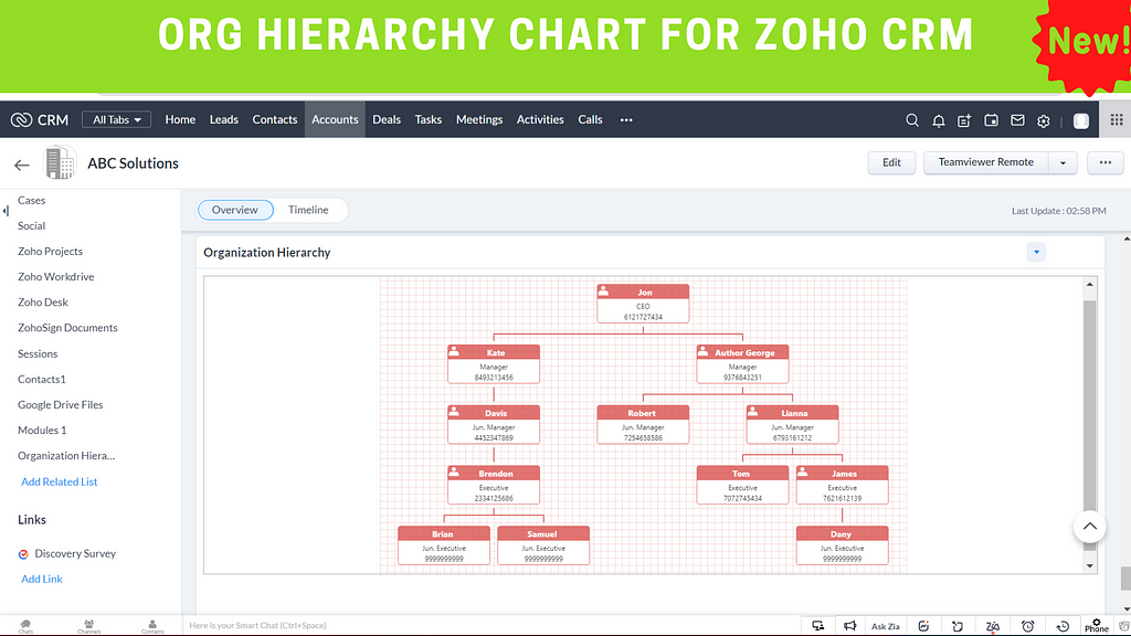 View Org chart in Zoho CRM