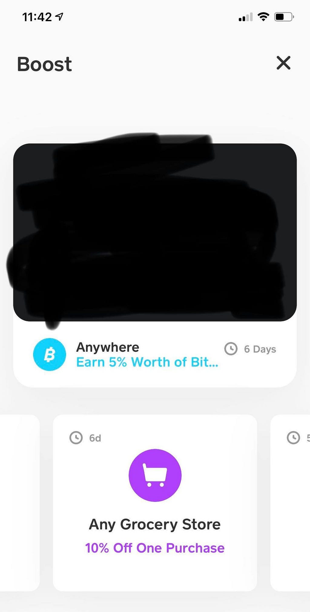 Screen shot of Cash App Boost