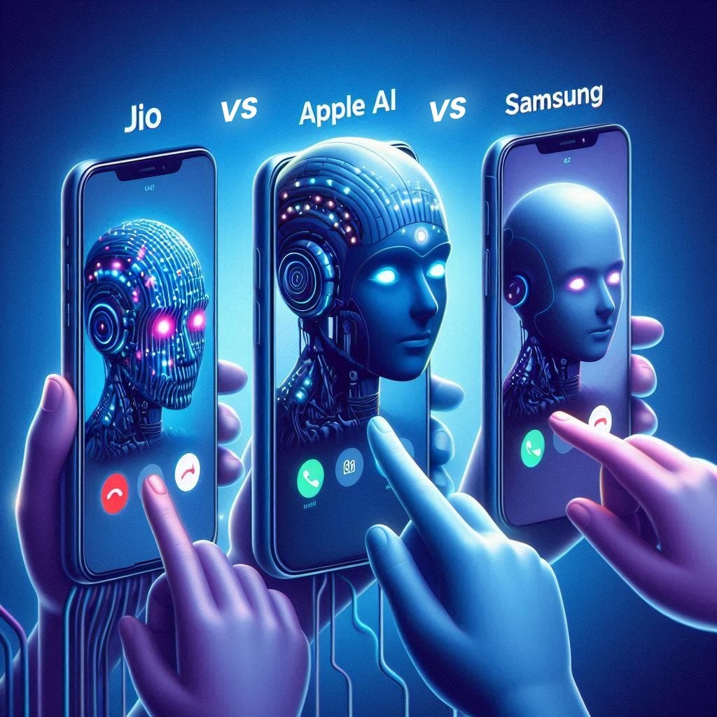 Jio Phone Call AI vs Apple AI vs Samsung AI