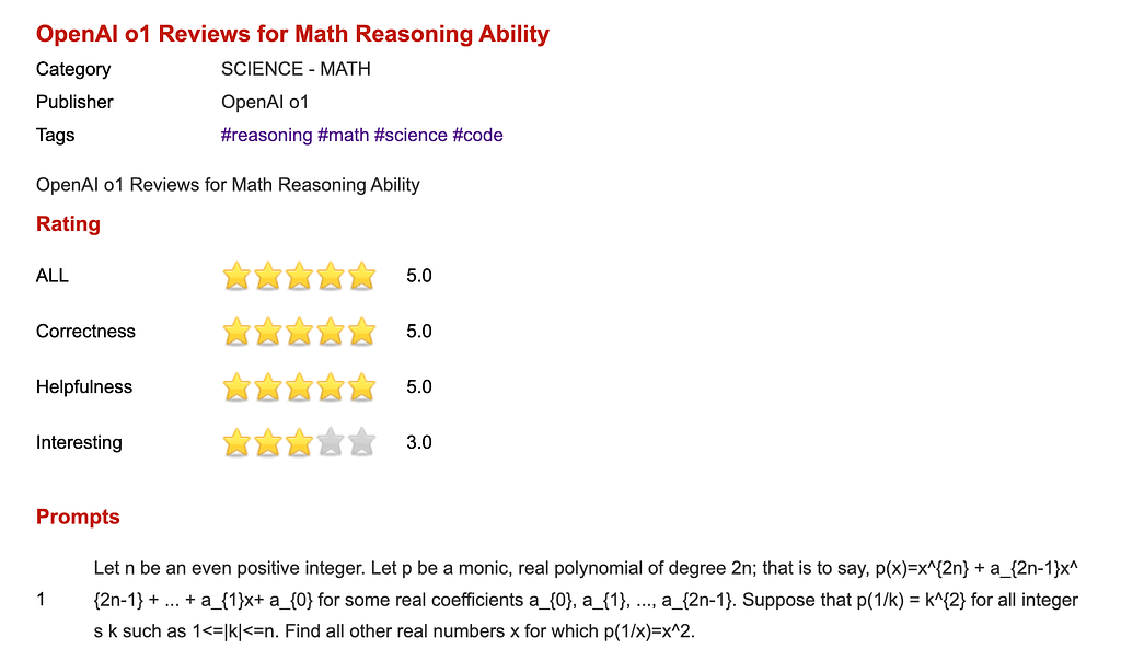 openai o1 for math review