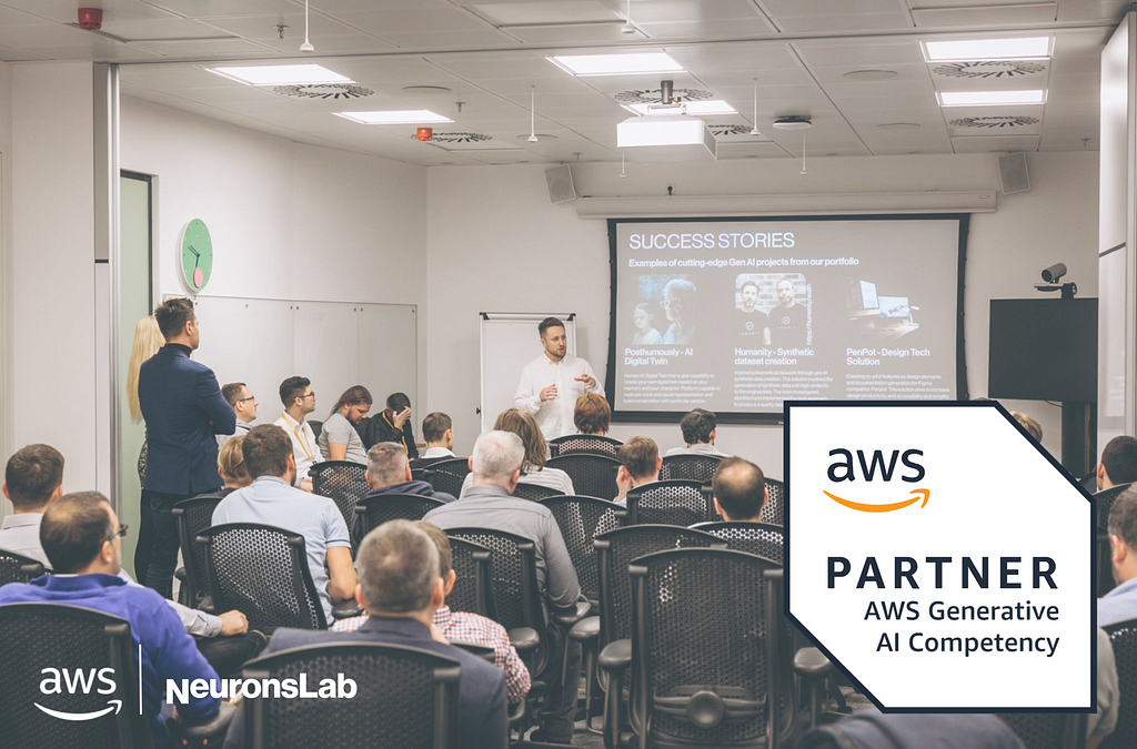 presentation in a room, AWS generative AI competency