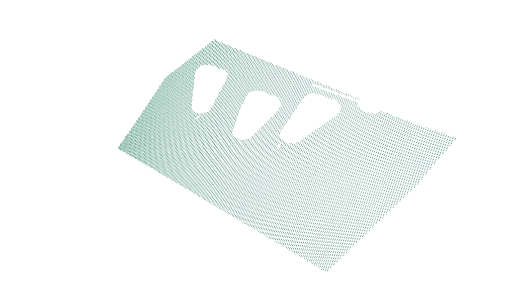 Isolated 3D reference plane extracted using point-normal vector parameters in Vitreous SDK.