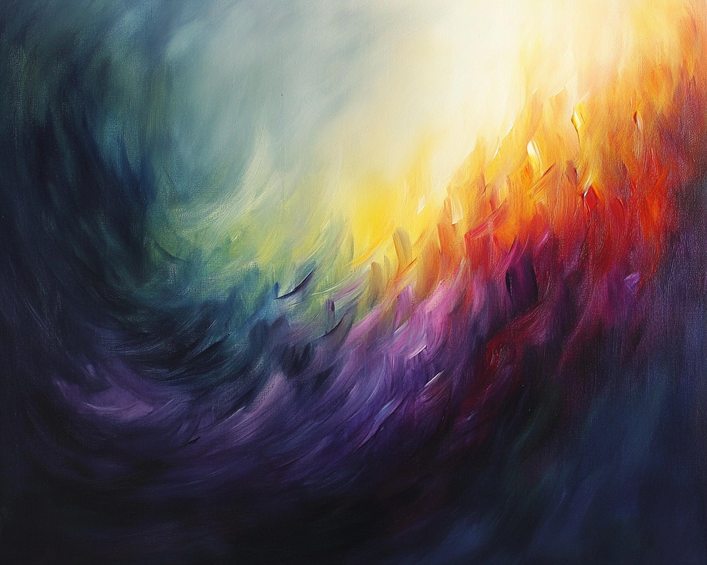 Abstract painting of light and dark colors