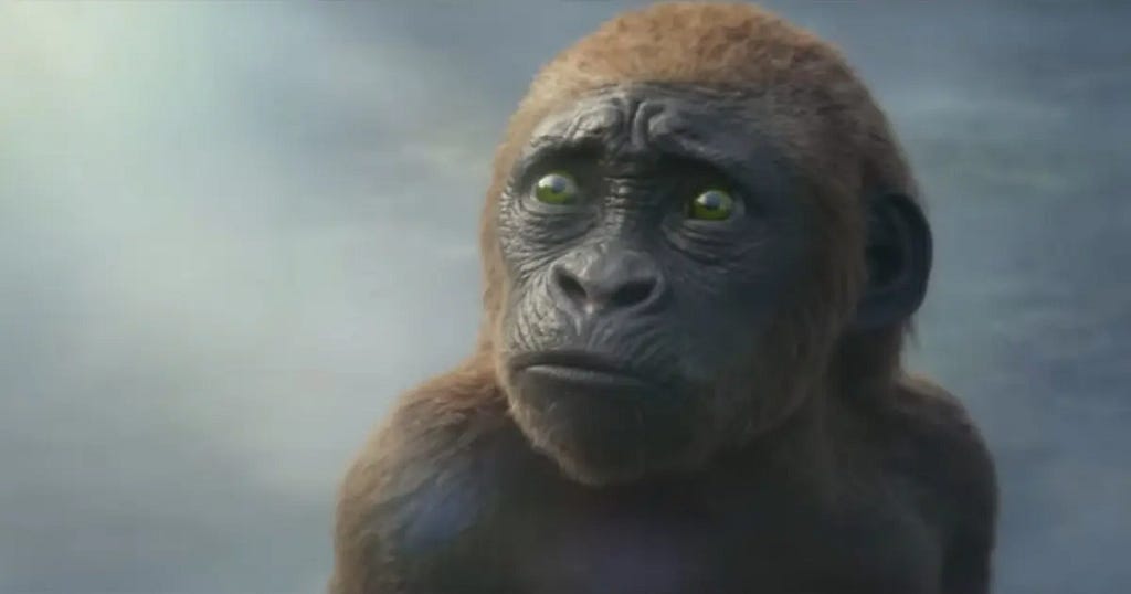 A screencap closeup of Little Kong or Suko.