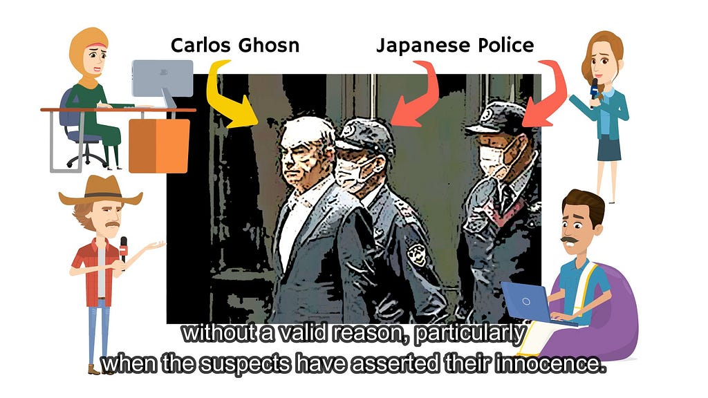image of Ghosn with Japanese police.