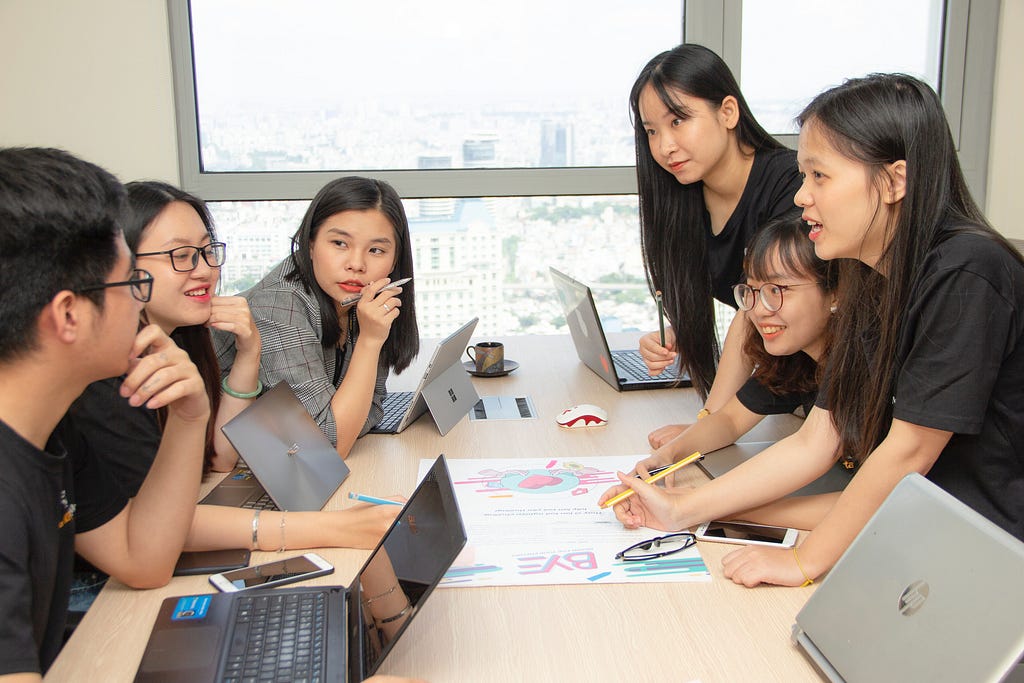 A Diverse Group of Professionals Collaborating and Brainstorming Together.