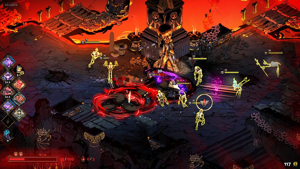 Skeletal enemies attacking Zagreus