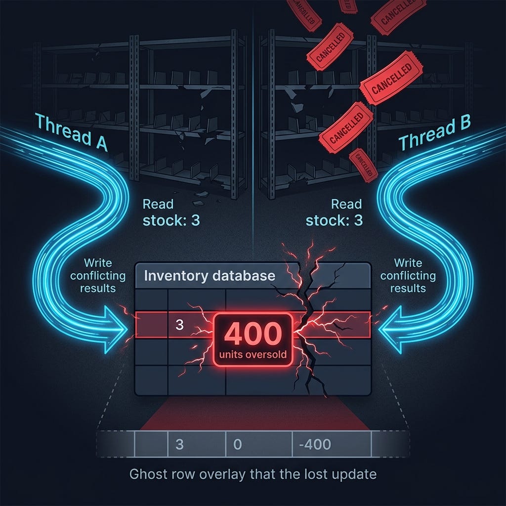 We Oversold 400 Units Before Anyone Noticed: The Lost Update That Corrupted Our Inventory