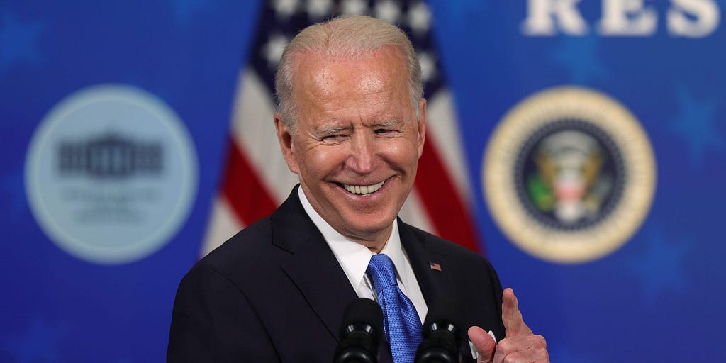 President Joe Biden speaks during an event with the CEOs of Johnson & Johnson and Merck in Washington, DC. on March 10, 2021.