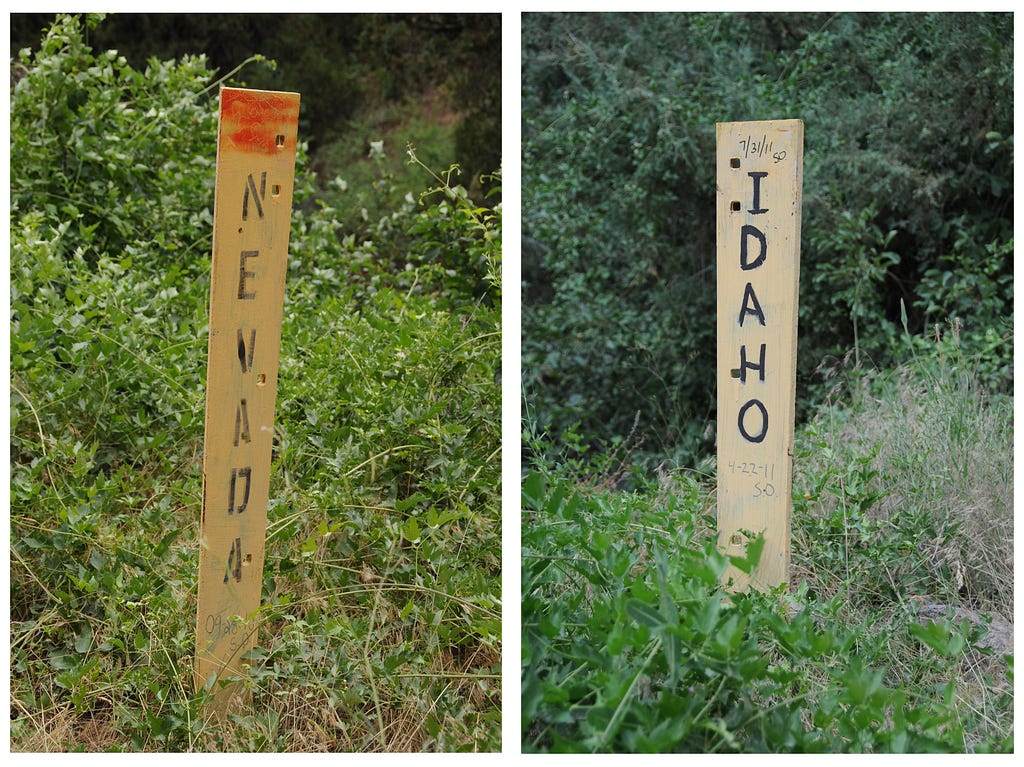 Casual state boundaries in Jarbidge Canyon.