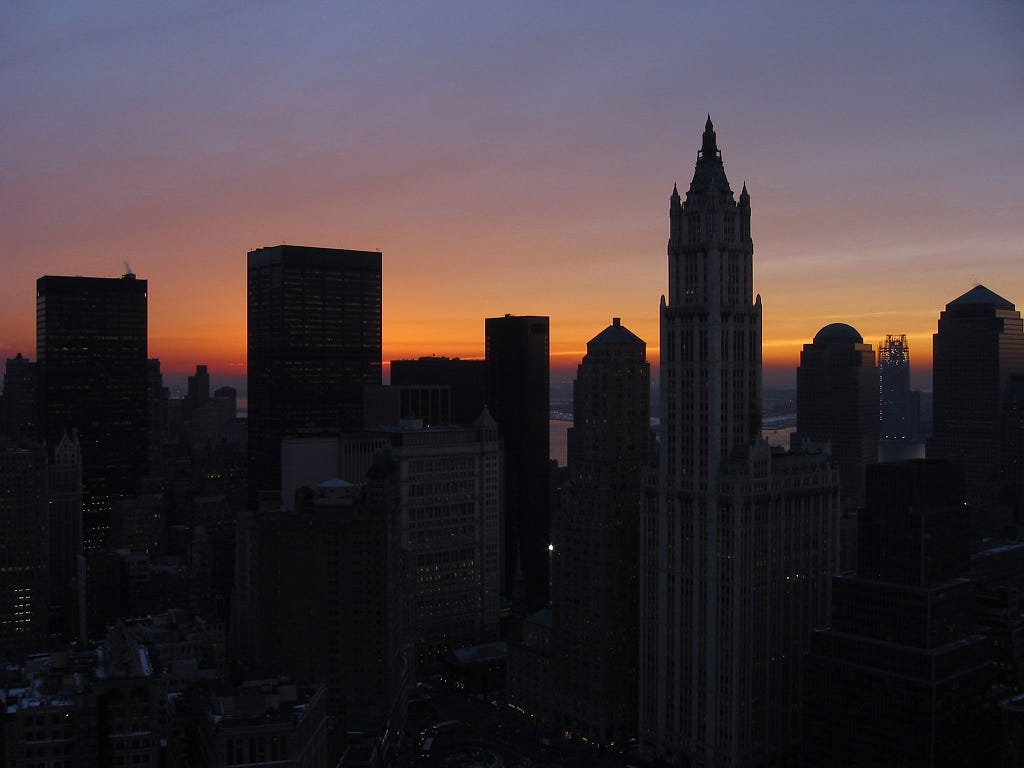 Lower Manhattan without the towers, December 2002