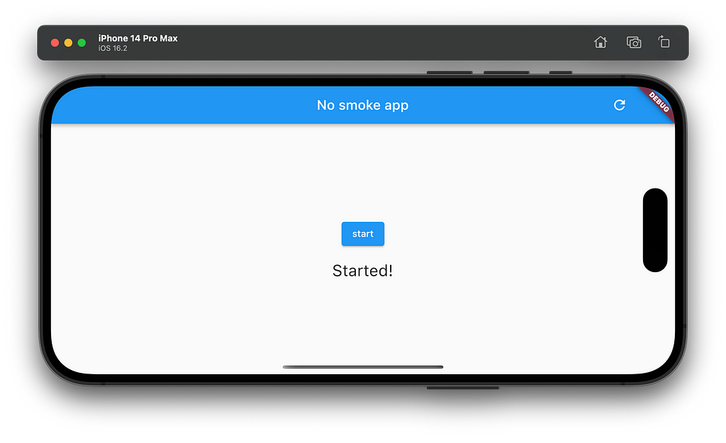 First attempt of the no smoke app, with just 1 feature