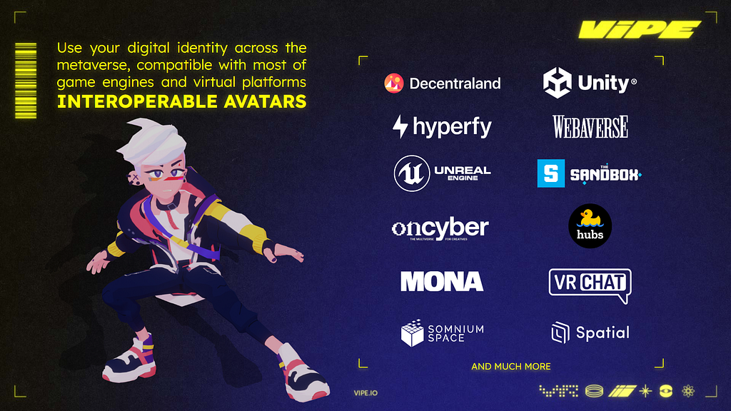 Interoperable VRM avatars usable in Decentraland, Unity, Unreal, The Sandbox, Hyperfy, Webaverse, VRChat, Monaverse, Spatial and more.
