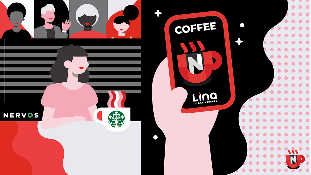 Illustration of person using COFFEE to buy coffee at Starbucks
