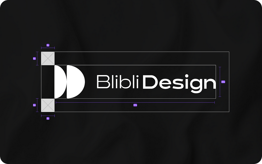 Image of Blibli Design logo with guidance of clear area of the logo