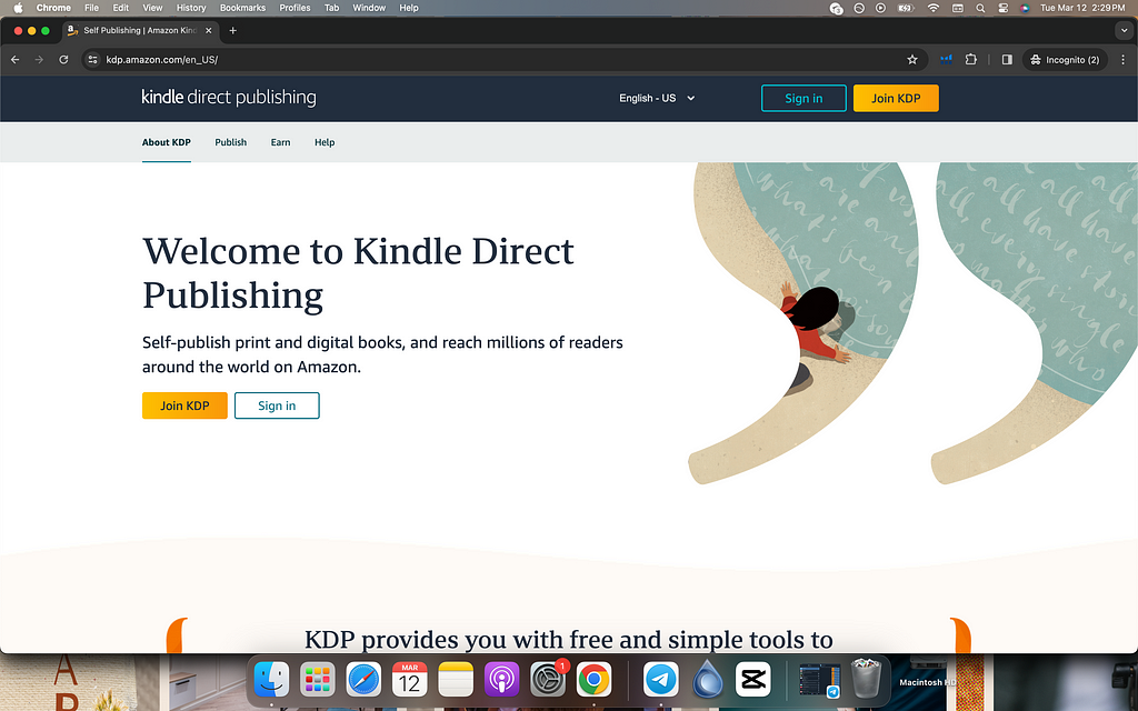 kindle direct publishing login