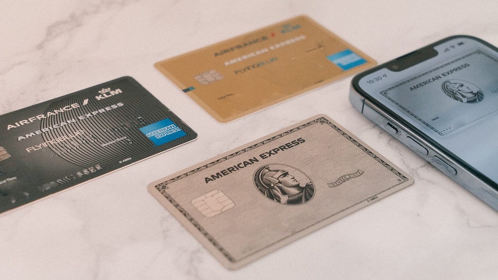 Image of credit cards laid out on a table