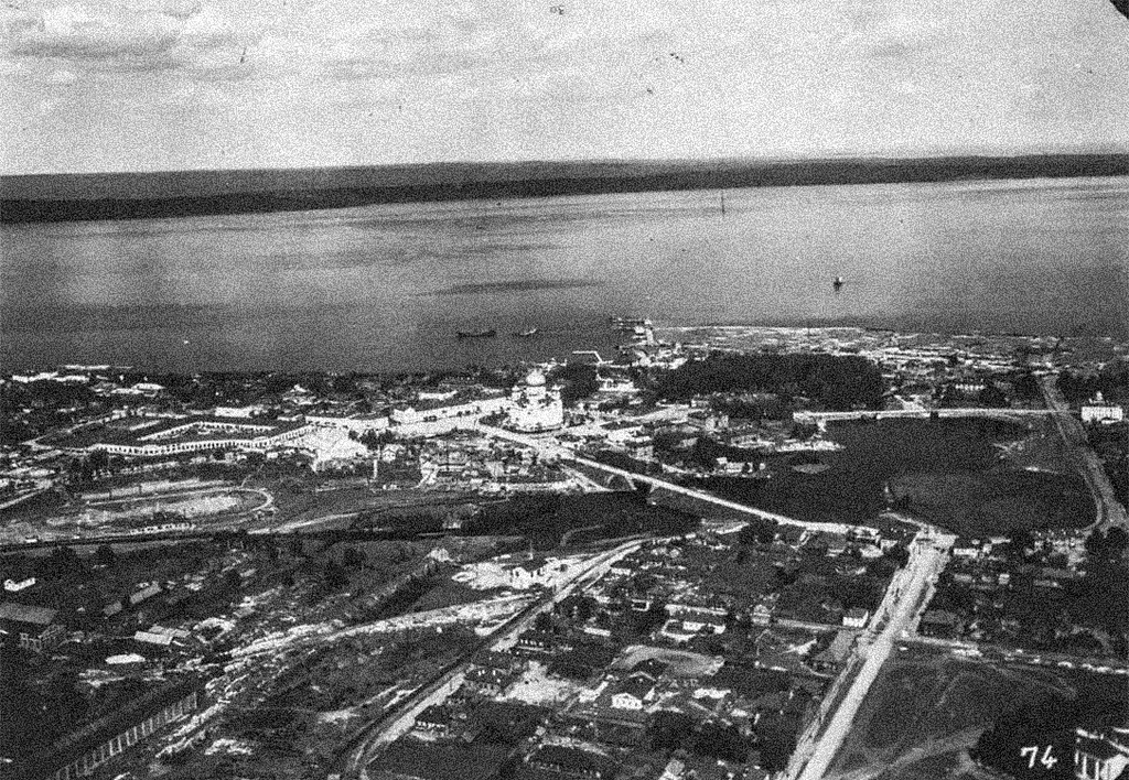 Petrozavodsks, Soviet Karelia around 1930, photo from a blimp