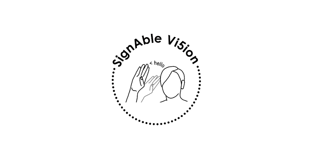Signable Vision logo. In the logo there is an illustration of someone signing hello.