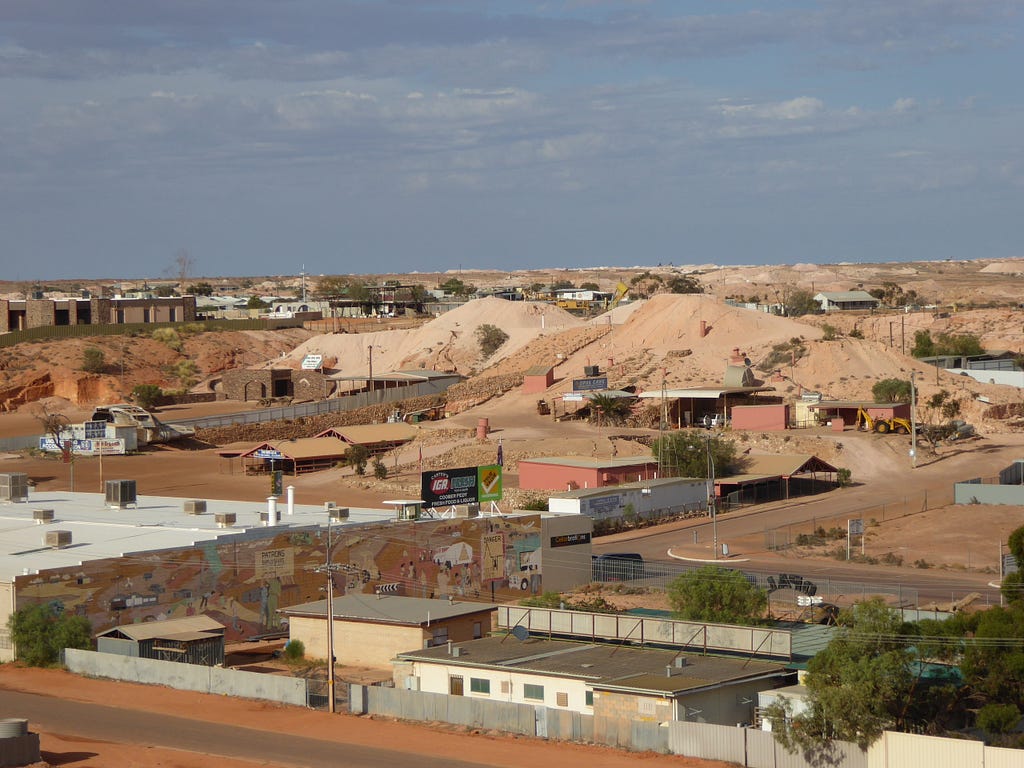 Coober Pedy in South Australia is the “opal capital of the world”. Beside mining opals, the town is also famous for its below-ground residences built due to the scorching daytime heat. Photo: Kamila Svobodova