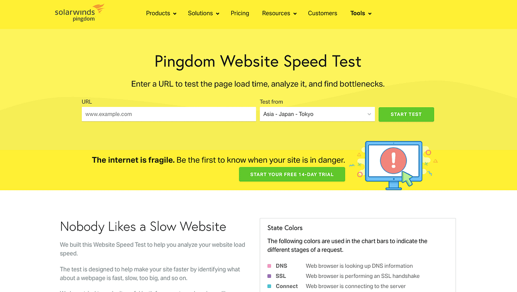 A look into the Pingdom Website Speed Test platform
